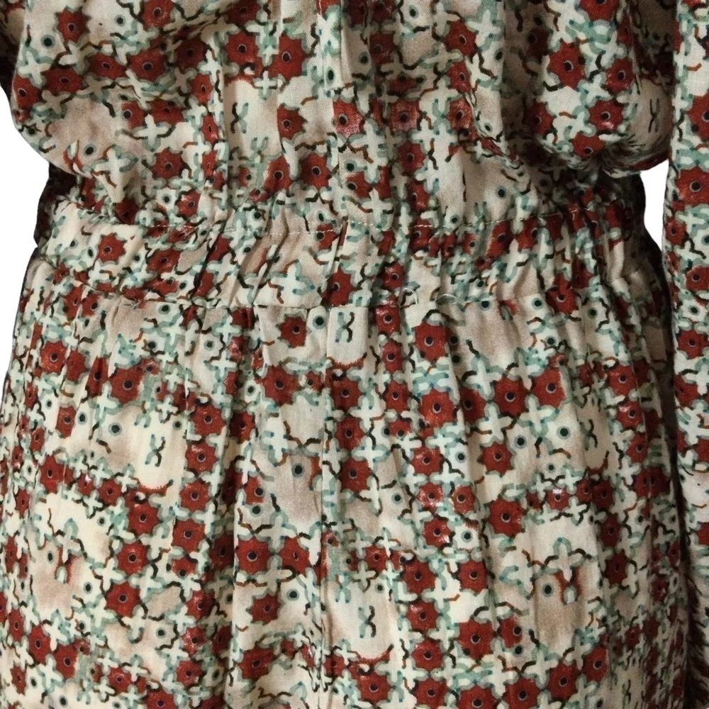 Symmetry Kaleidoscope Geometric Flowy‎ 100% Cotton Jumpsuit Nwt